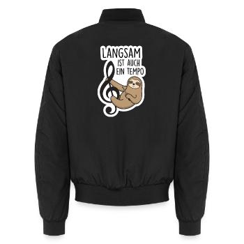 Dirigent Faultier Orchester Tempo T-Shirt - Unisex Bomberjacke - Schwarz - Hinten - AI Model Male 185 light (185cm)