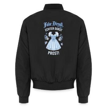 Dirndl Shirt Damen Lustiges Geschenk bier Oktober - Unisex Bomberjacke - Schwarz - Hinten - AI Model Male 185 light (185cm)
