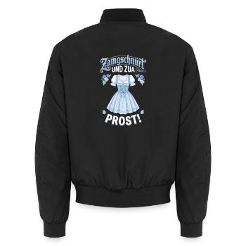 Dirndl Shirt Damen Lustiges Geschenk bier Oktober - Unisex Bomberjacke - Schwarz - Hinten - AI Model Male 185 light (185cm)