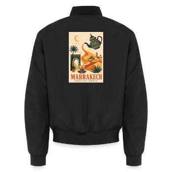 Entdecken Sie Marrakesch in Marokko - Unisex Bomberjacke - Schwarz - Hinten - AI Model Male 185 light (185cm)