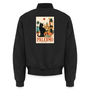 Entdecken Sie Palermo in Italien – Sizilianischer Sommercharme - Unisex Bomberjacke - Schwarz - Hinten - AI Model Male 185 light (185cm)