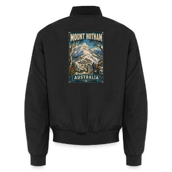 Erleben Sie den dramatischen Mount Hotham in Australien - Unisex Bomberjacke - Schwarz - Hinten - AI Model Male 185 light (185cm)