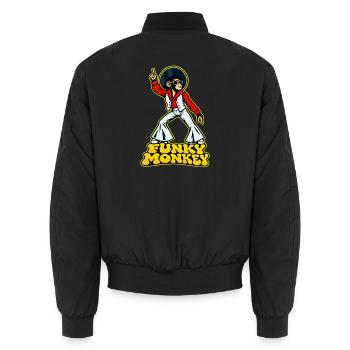 Funky Monkey - Unisex Bomberjacke - Schwarz - Hinten - AI Model Male 185 light (185cm)