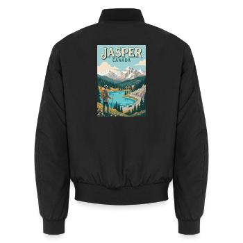 Erleben Sie Mountain Adventure und Jasper in Kanada - Unisex Bomberjacke - Schwarz - Hinten - AI Model Male 185 light (185cm)