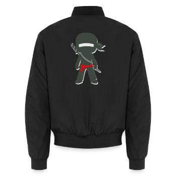 Ninja-Schatten mit Schwert - Unisex Bomberjacke - Schwarz - Hinten - AI Model Male 185 light (185cm)