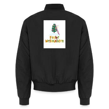 Froho wihnachten - Unisex Bomberjacke - Schwarz - Hinten - AI Model Male 185 light (185cm)