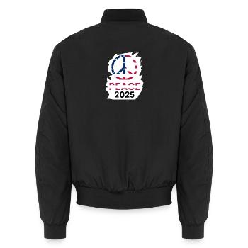Philosophie des amerikanischen Friedens 2025 - Unisex Bomberjacke - Schwarz - Hinten - AI Model Male 185 light (185cm)