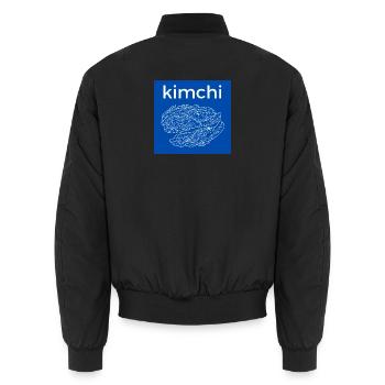 Kimchi Line Style Blue - Unisex Bomber Jacket - black - Back - AI Model Male 185 light (185cm)