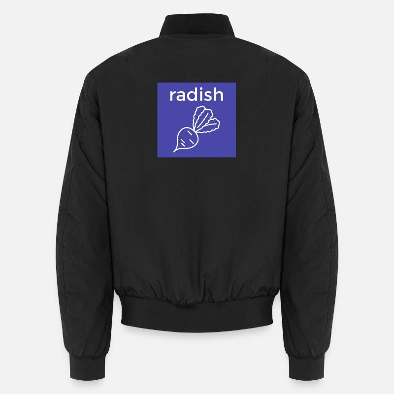 Radish line style on blue Unisex Bomber Jacket