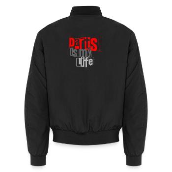 Dart,Darts is my Life 1 - Unisex Bomberjacke - Schwarz - Hinten - AI Model Male 185 light (185cm)