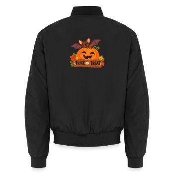 Trick or treat , Süßes oder Saures - Unisex Bomberjacke - Schwarz - Hinten - AI Model Male 185 light (185cm)