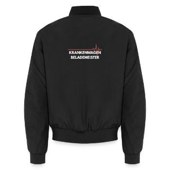 Krankwagen Belademeister – Notfall Humor - Unisex Bomberjacke - Schwarz - Hinten - AI Model Male 185 light (185cm)