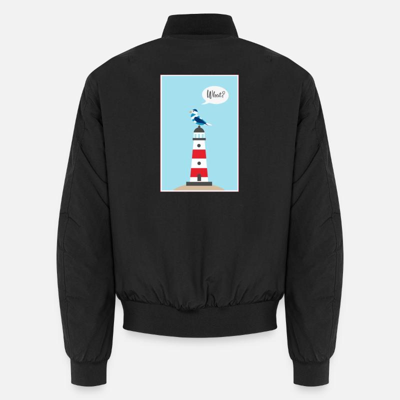 Leuchtturm - Möwe - Comic - Geschenk Unisex Bomberjacke