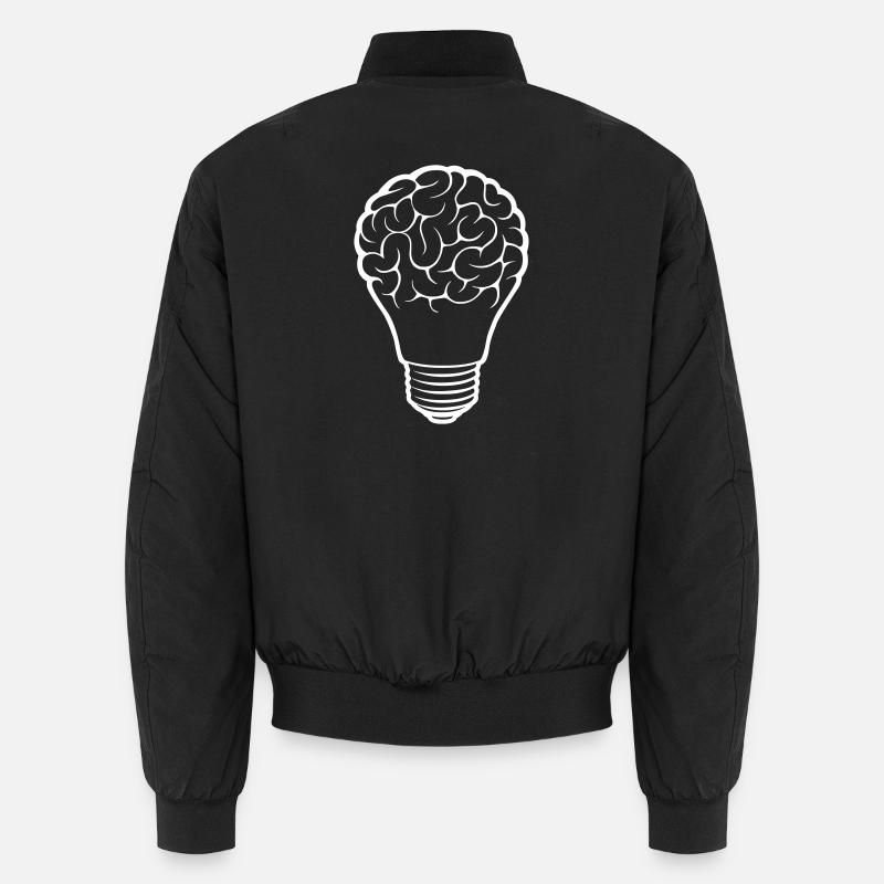 Light Bulb Light Brain - Unisex Bomber Jacket - black