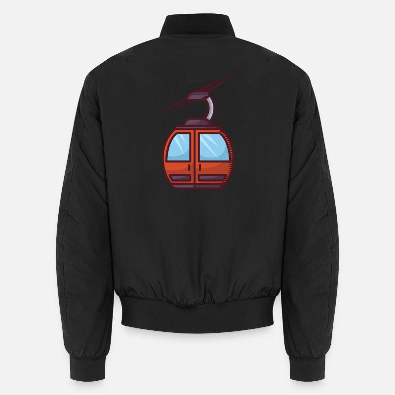 Fascinating cable car illustration - Unisex Bomber Jacket - black