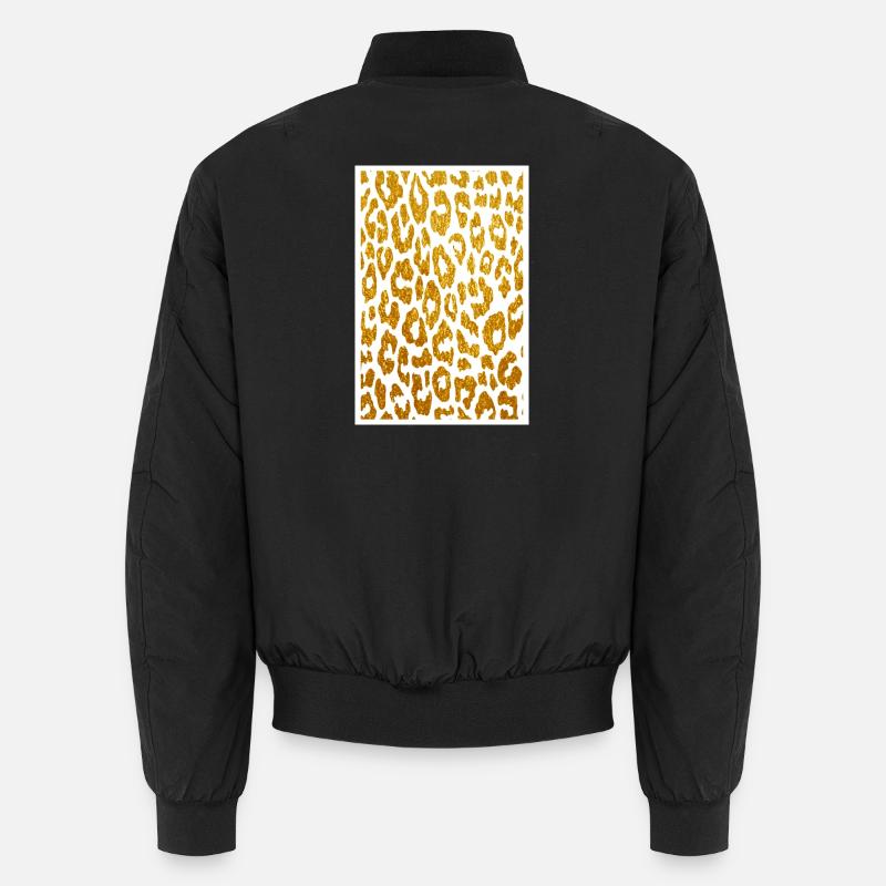 Leopard skin in gold, leopard - Unisex Bomber Jacket - black