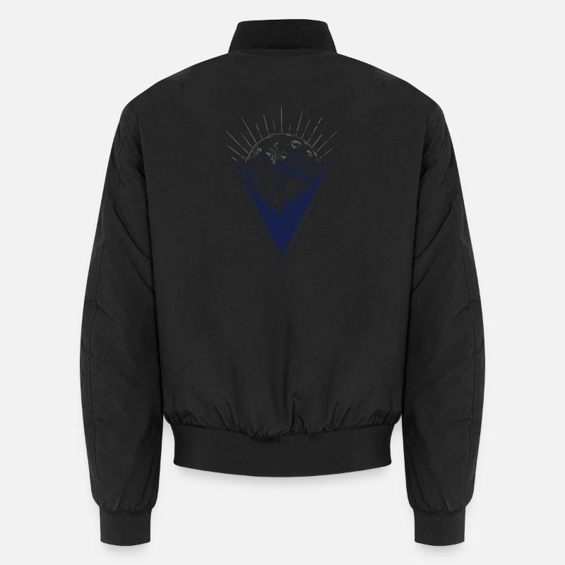 Moonlit Peaks Triangle - Unisex Bomber Jacket - black
