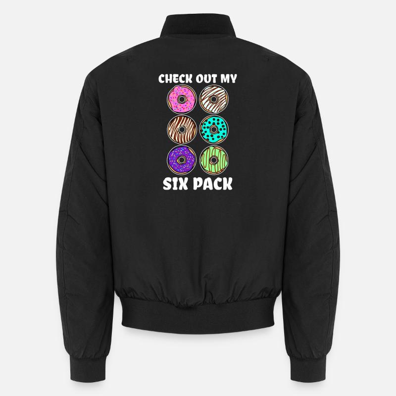 Funny statement donut candy snacking - Unisex Bomber Jacket - black