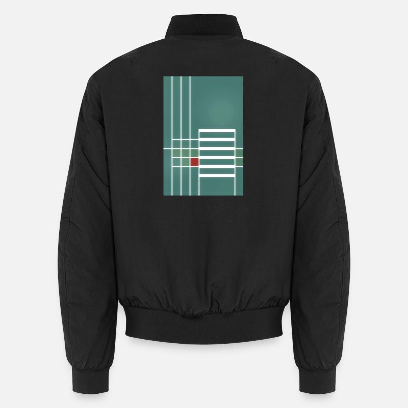 graphic line pattern in Bauhaus style Unisex Bomber Jacket