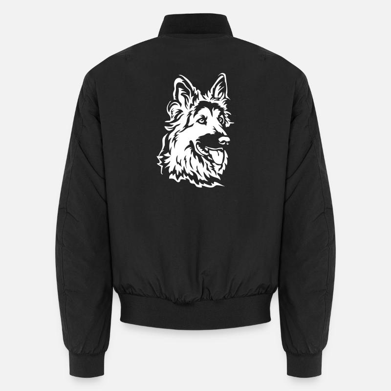 Deutscher Schäferhund Kopf "Black Edition" Unisex Bomberjacke