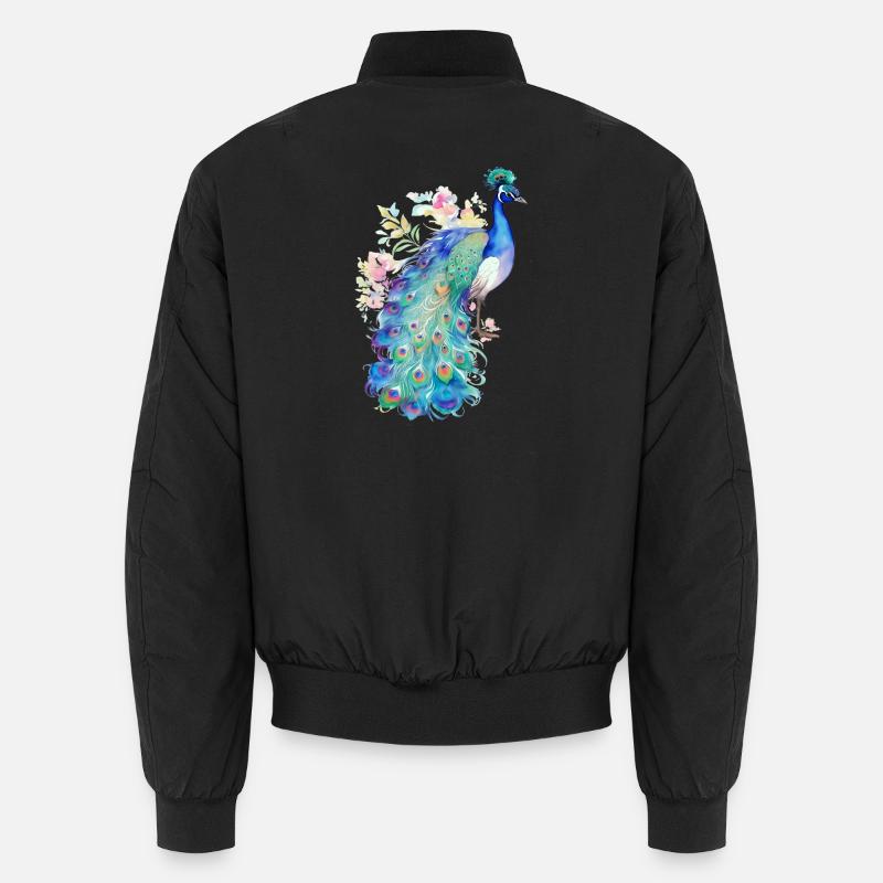 Pfau - Unisex Bomberjacke - Schwarz