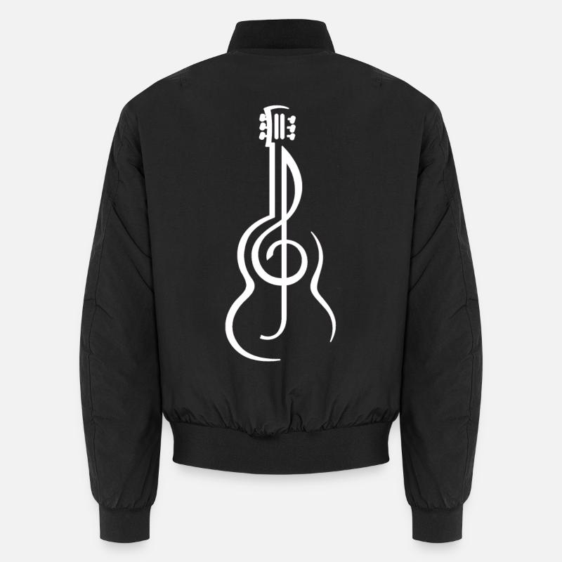 Guitar and treble clef classical guitarists Unisex Bomber Jacket