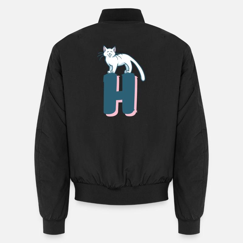 Katze Buchstabe H Unisex Bomberjacke