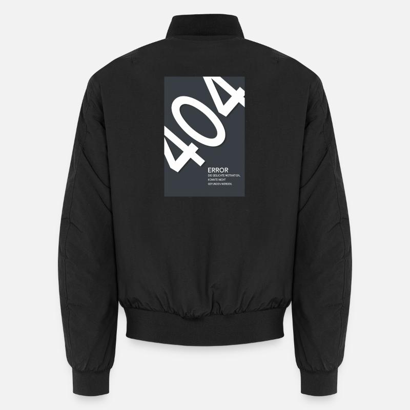 Error 404 Motivation Not Found - Unisex Bomber Jacket - black