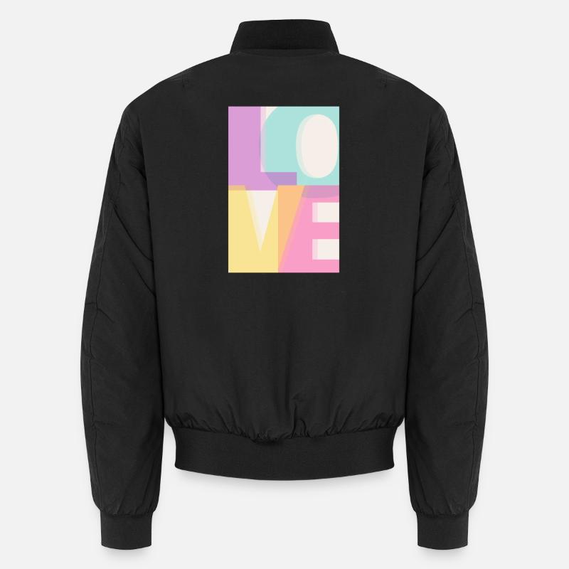 LOVE Pastel - Unisex Bomber Jacket - black