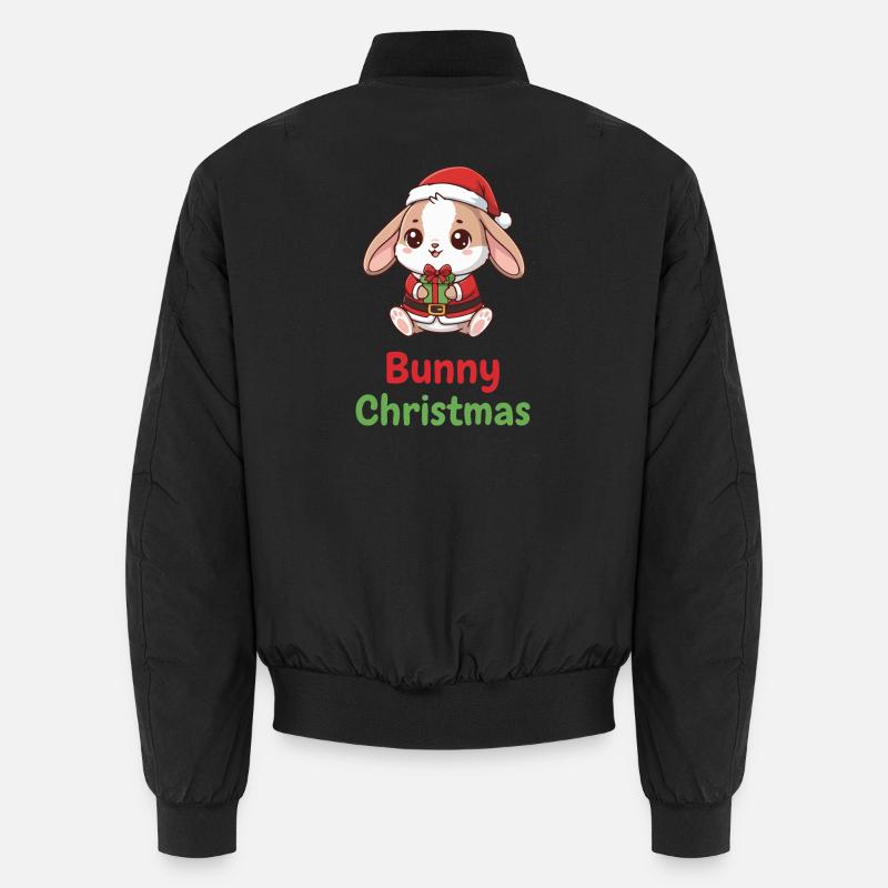 Bunny Christmas Gift - Unisex Bomber Jacket - black