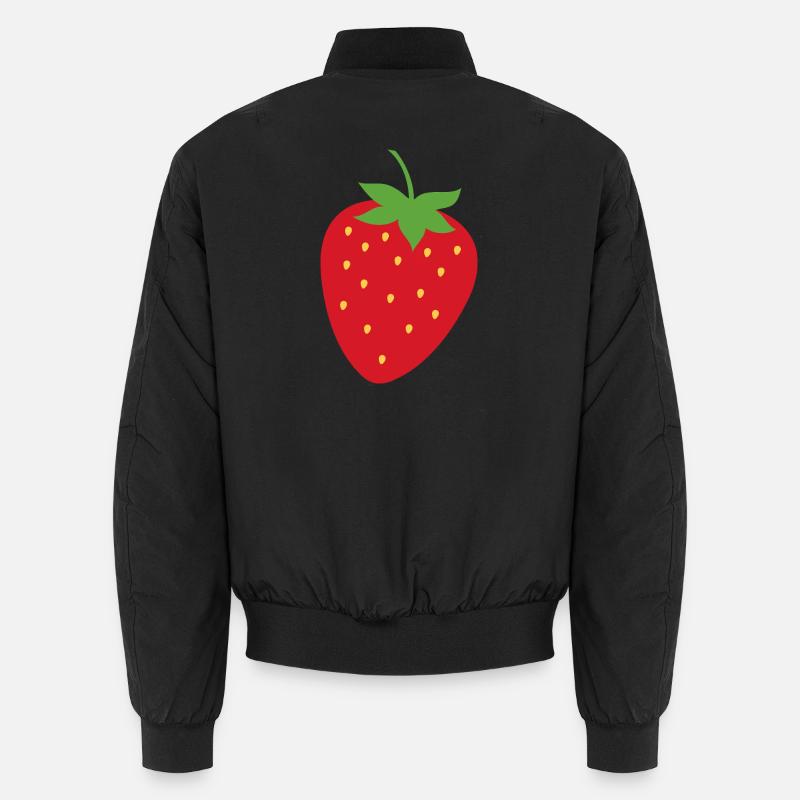 strawberry - Unisex Bomber Jacket - black