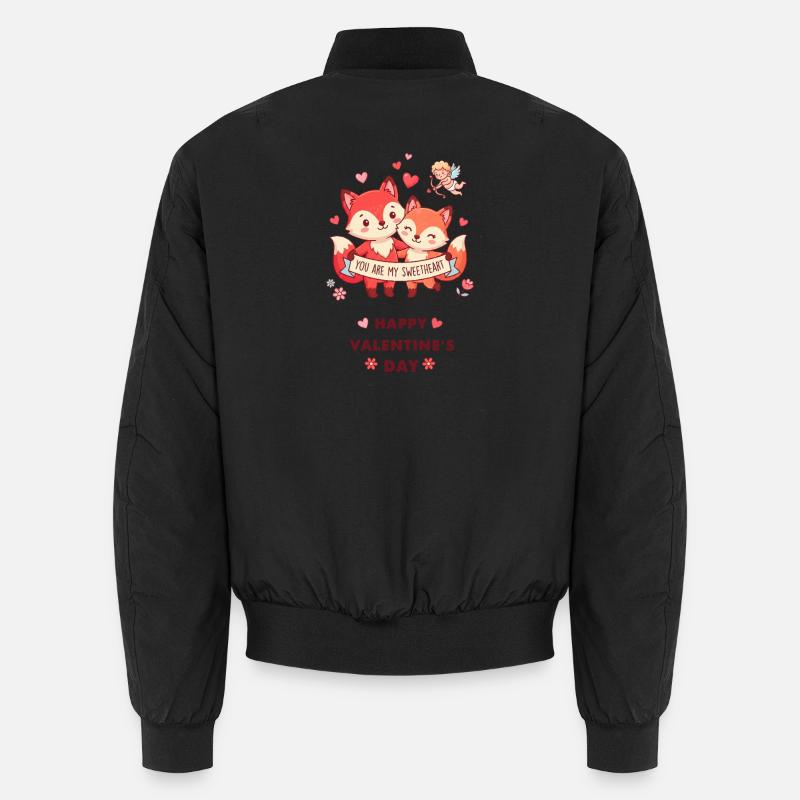 Valentine's Day Foxes Unisex Bomber Jacket