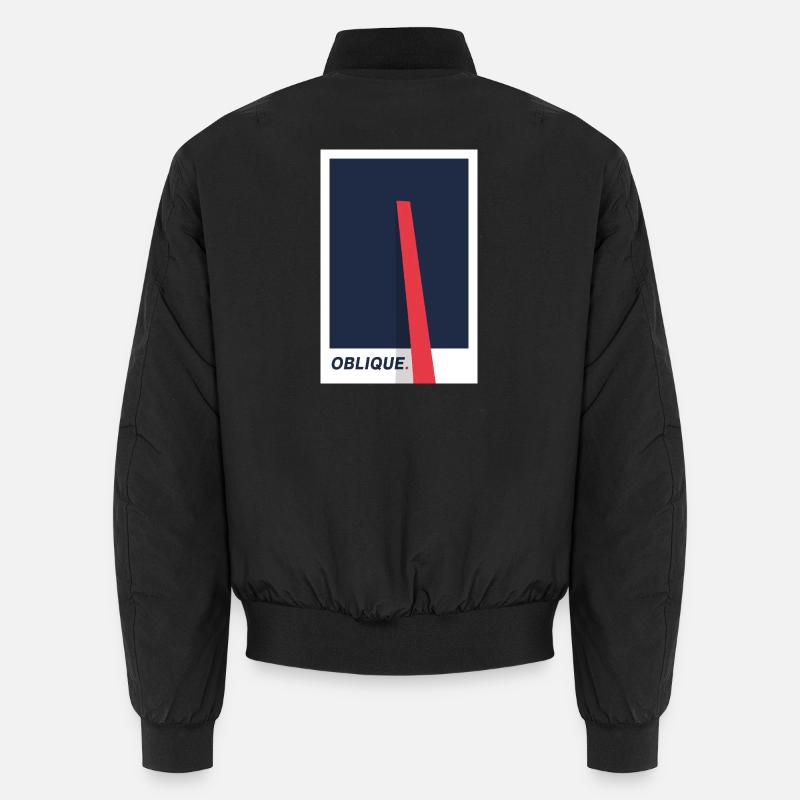 Oblique. Modernes Typografie Statement - Unisex Bomberjacke - Schwarz