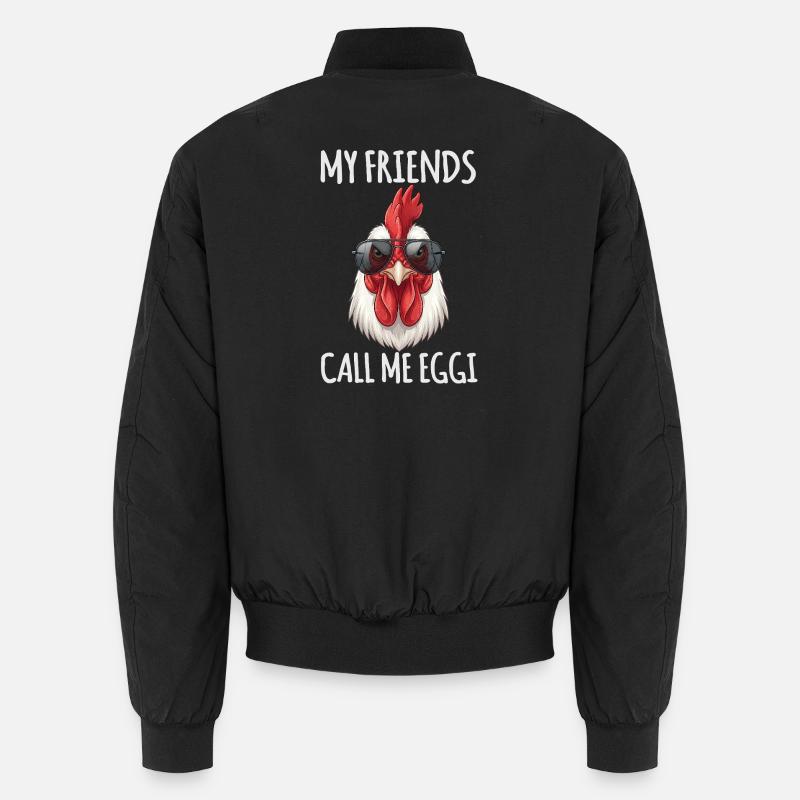 Eggi Chicken Chicken - Unisex Bomber Jacket - black