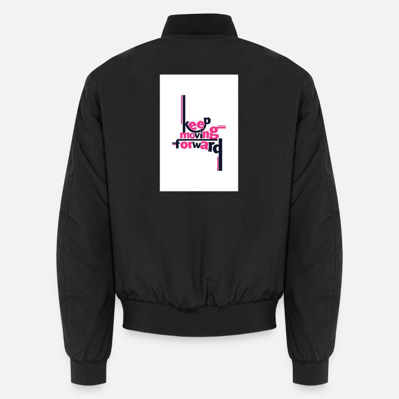 Continuez d’avancer Déclaration audacieuse rose - Bomber unisexe - noir