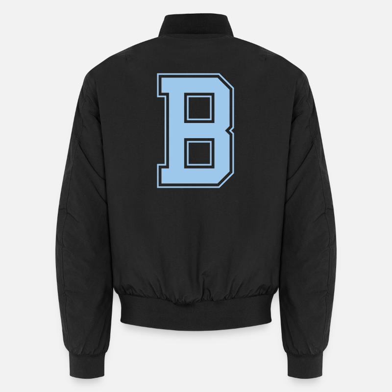 Monogram Light Blue Varsity College Initial B Unisex Bomber Jacket