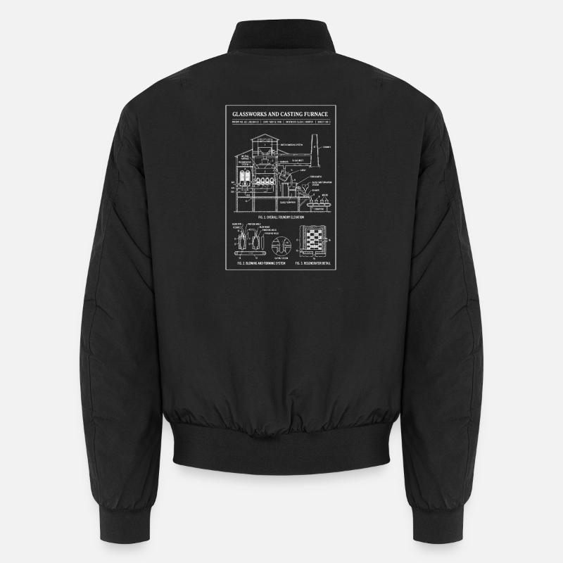 Glassworks Blueprint - Unisex Bomber Jacket - black