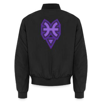 Zodiac Tribal Pisces and Water - Unisex Bomber Jacket - black - Back - AI Model Male 185 light (185cm)