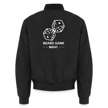 BOARD GAME NIGHT - Unisex Bomberjacke - Schwarz - Hinten - AI Model Male 185 light (185cm)