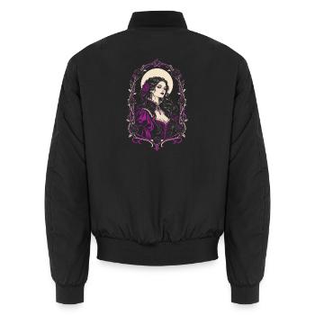 Die Vampirin mit den schwarzen Rosen - Unisex Bomberjacke - Schwarz - Hinten - AI Model Male 185 light (185cm)