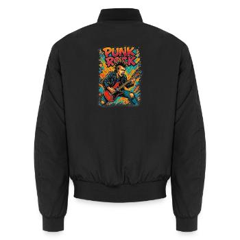 Punk - Unisex Bomberjacke - Schwarz - Hinten - AI Model Male 185 light (185cm)