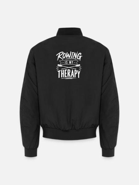 Rowing is my Therapy - Rudern ist meine Therapie - Unisex Bomberjacke - Schwarz
