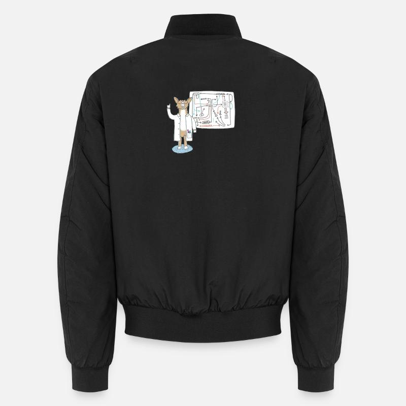 Lama as scientist explains connections - Unisex Bomber Jacket - black
