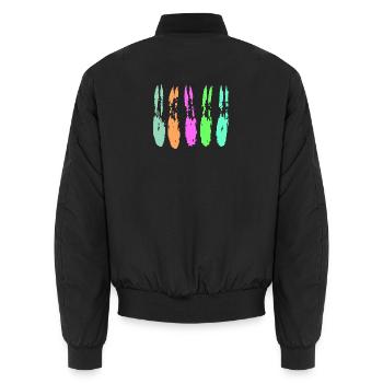 Farben Muster - Abstrakt - Unisex Bomberjacke - Schwarz - Hinten - AI Model Male 185 light (185cm)