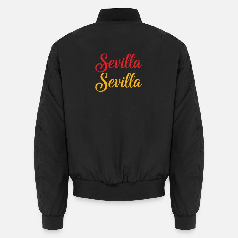 Sevilla Script Duo Red Yellow Retro Unisex Bomber Jacket