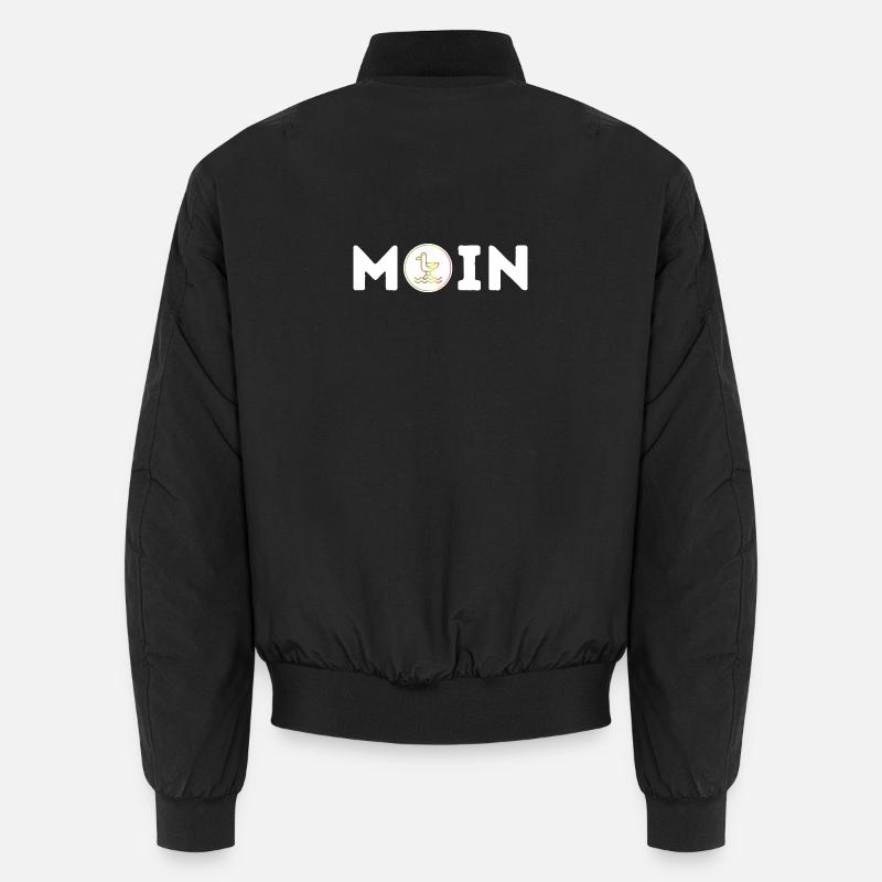 Moin mit Möwe S/W Unisex Bomberjacke