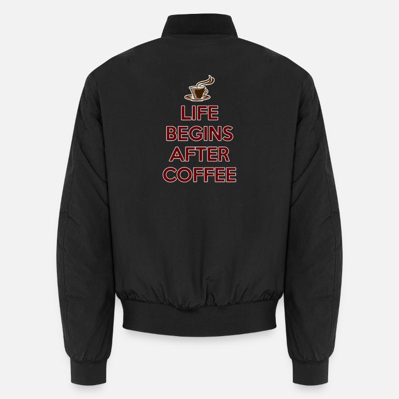 DAS LEBEN BEGINNT NACH DEM KAFFEE Geschenk Unisex Bomberjacke