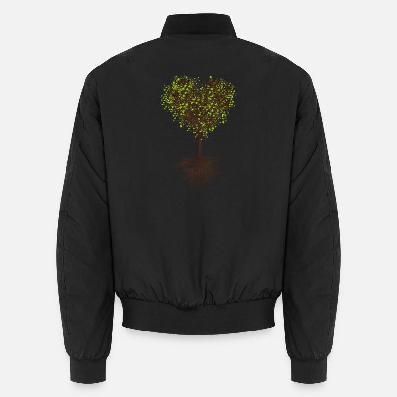 heart-shaped treetop with leaves and root Unisex Bomber Jacket