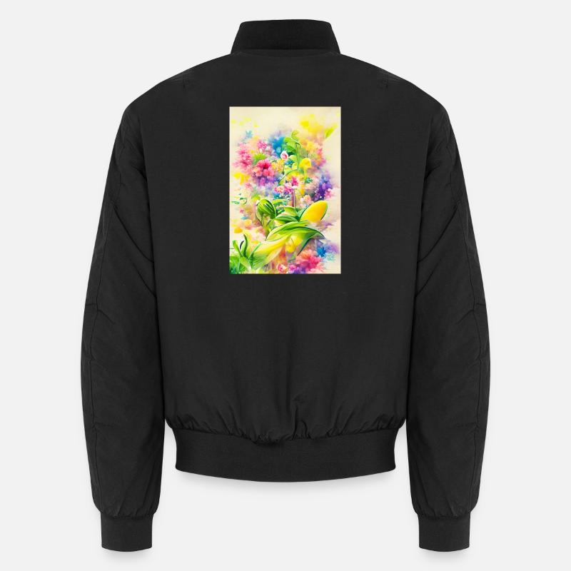 Blumen Kunst - Unisex Bomberjacke - Schwarz