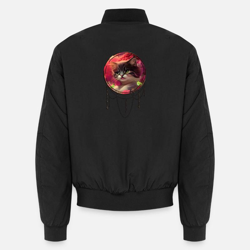 Cute kitten with birds Unisex Bomber Jacket
